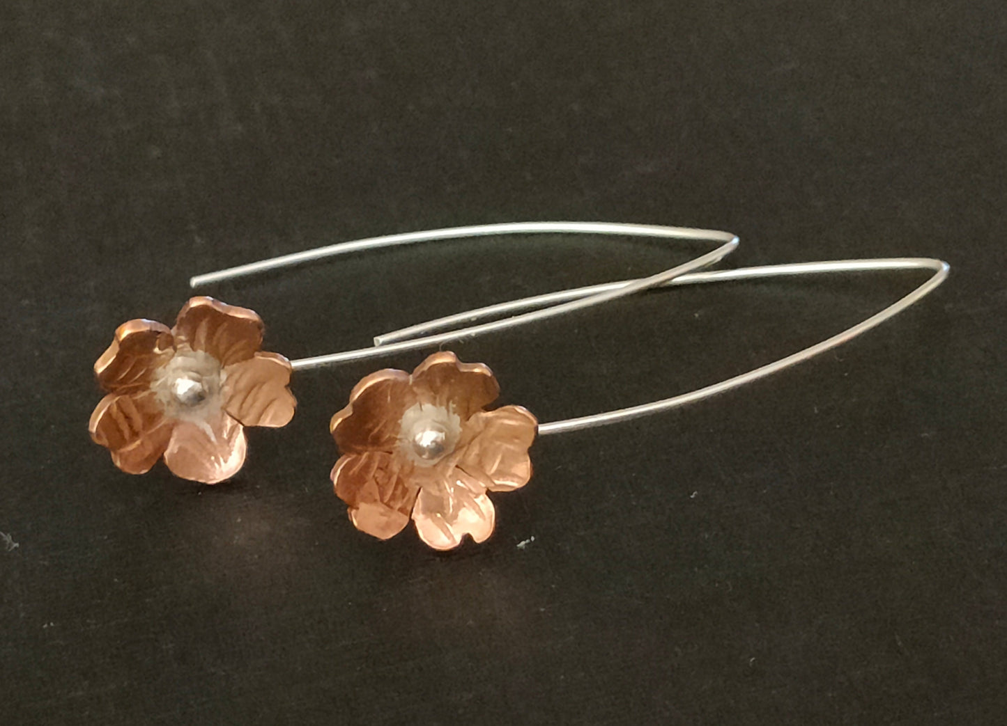 Copper Flower Earrings