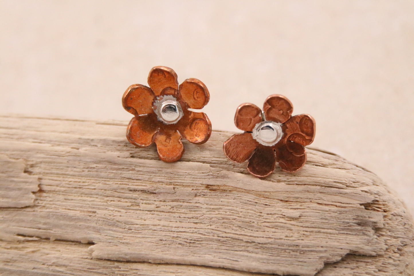 Copper Flower Studs