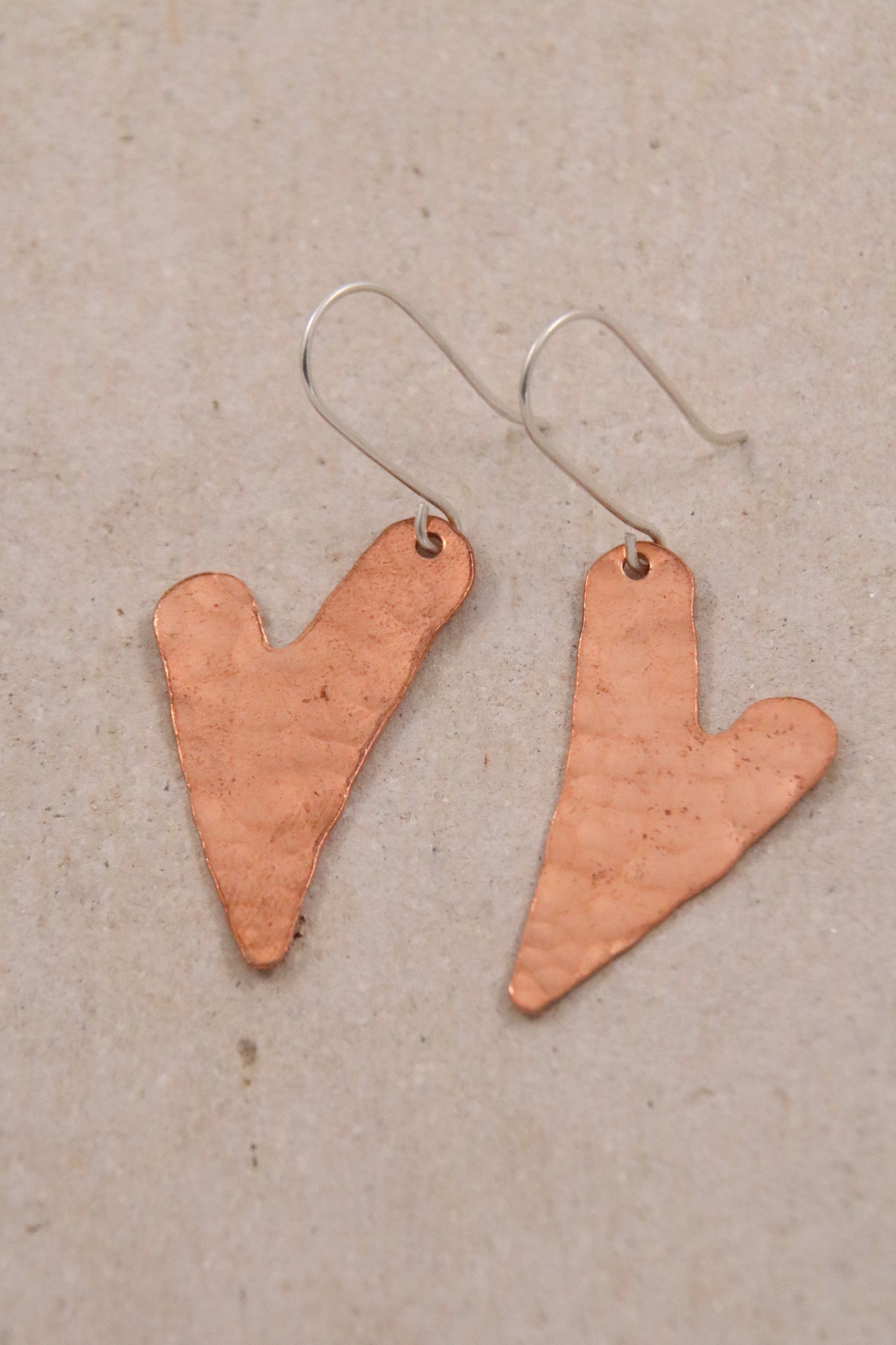 Copper Heart Earrings