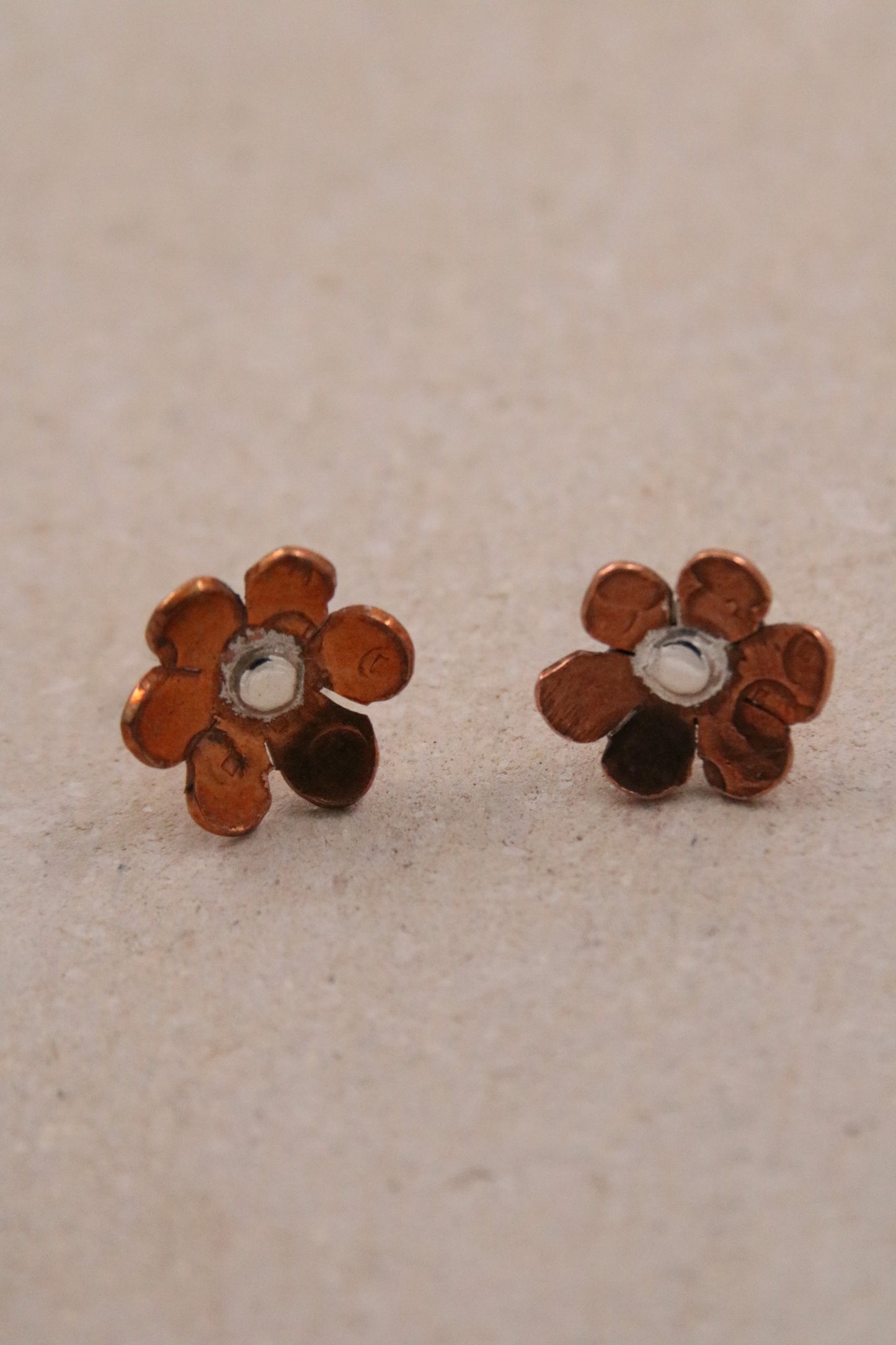 Copper Flower Studs