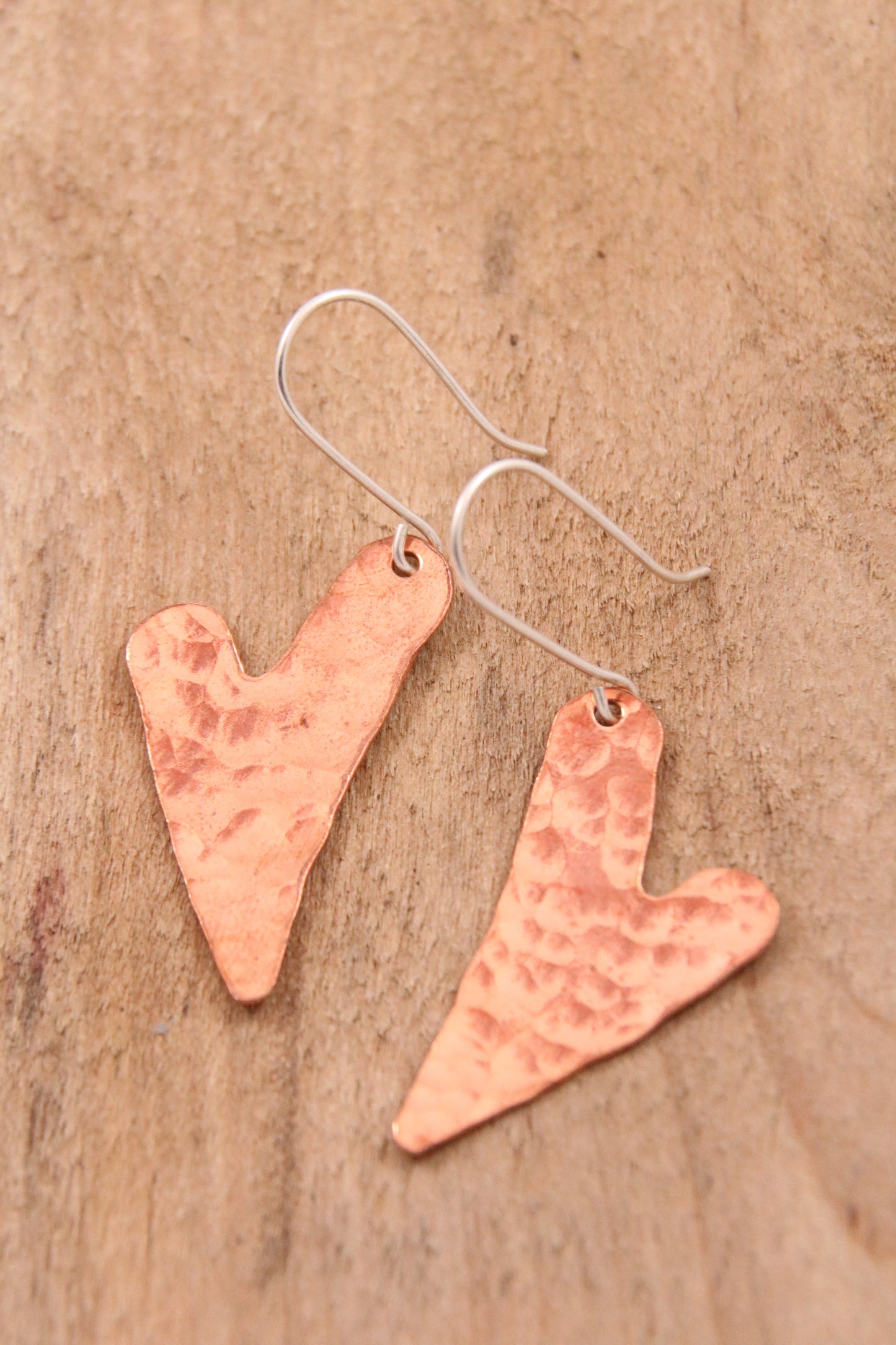 Copper Heart Earrings