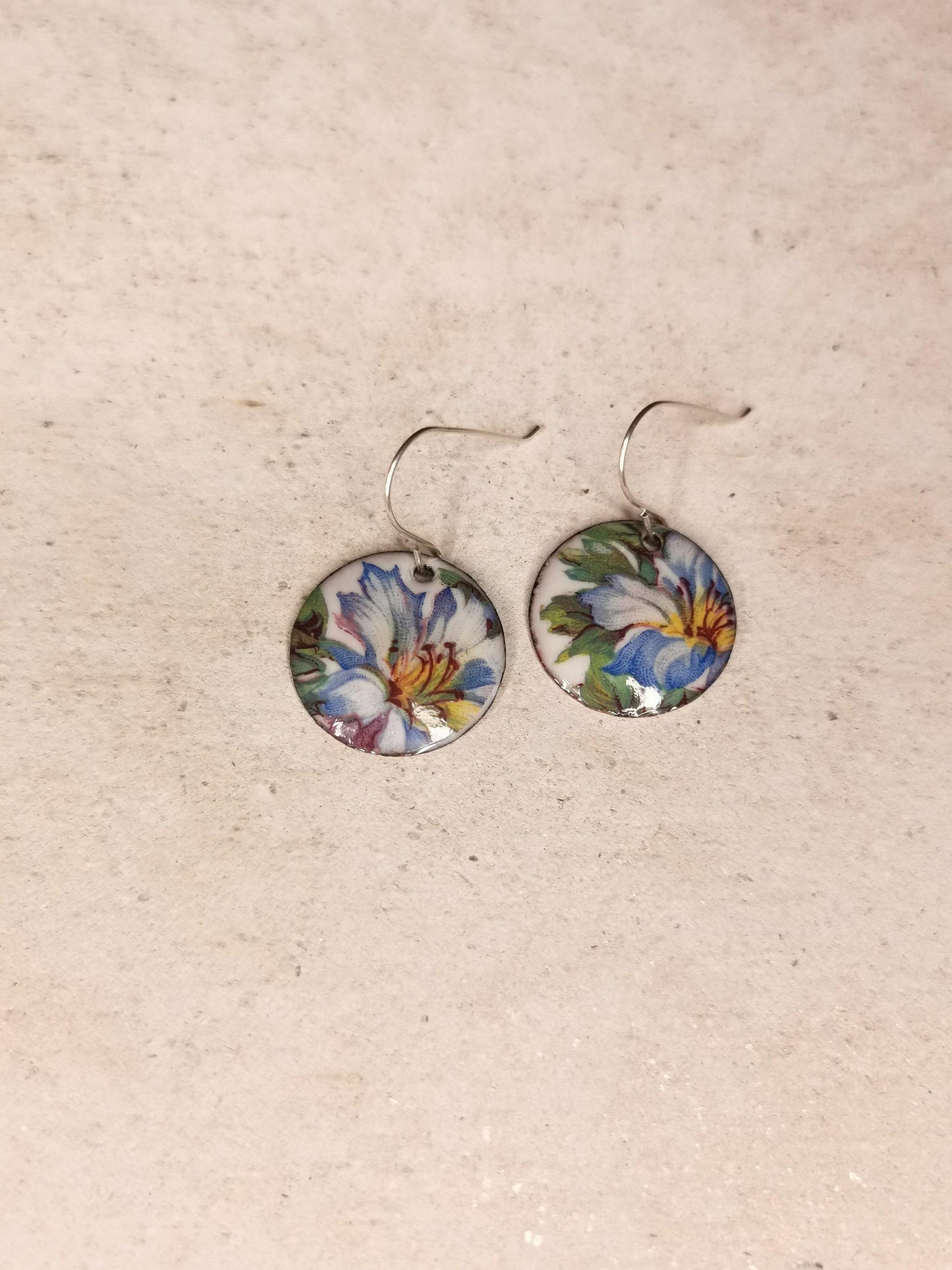 Floral Enamelled Circles - NaomiRaeByDesign