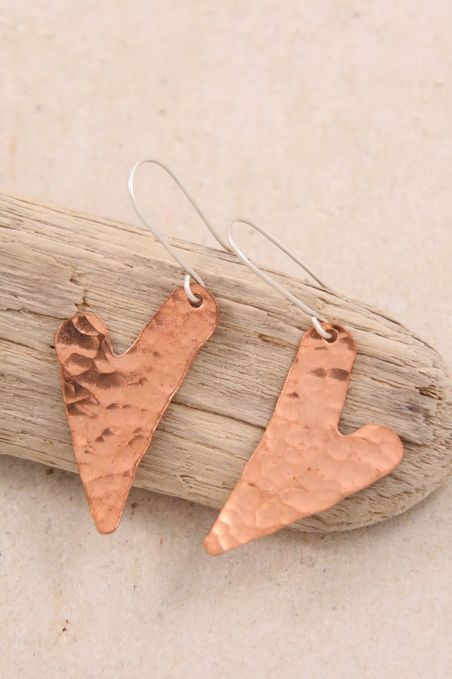 Copper Heart Earrings