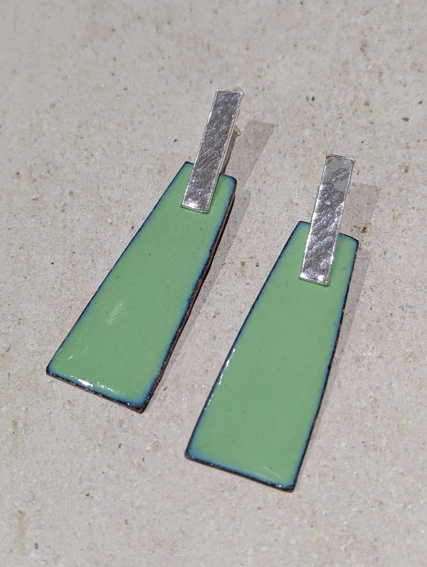 Vibrant Enamel & Silver Trapezoid