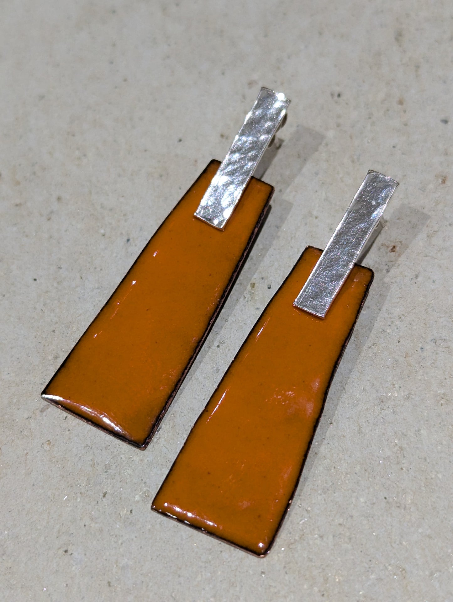 Vibrant Enamel & Silver Trapezoid