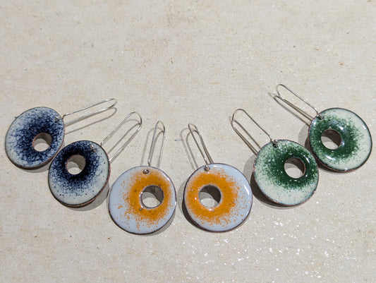 Bullseye Enamel Earrings