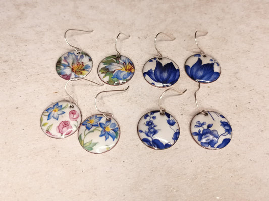 Floral Enamelled Circles - NaomiRaeByDesign