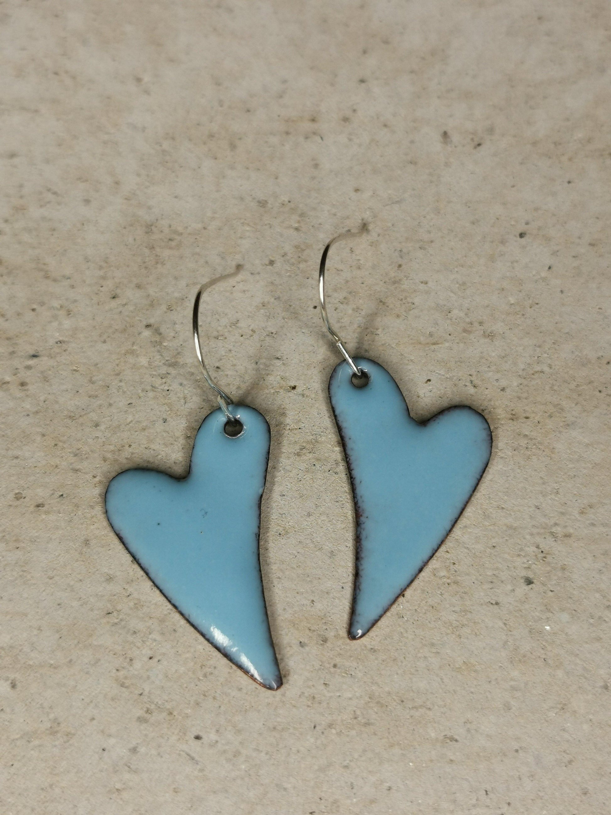 Elongated Enamelled Heart - NaomiRaeByDesign