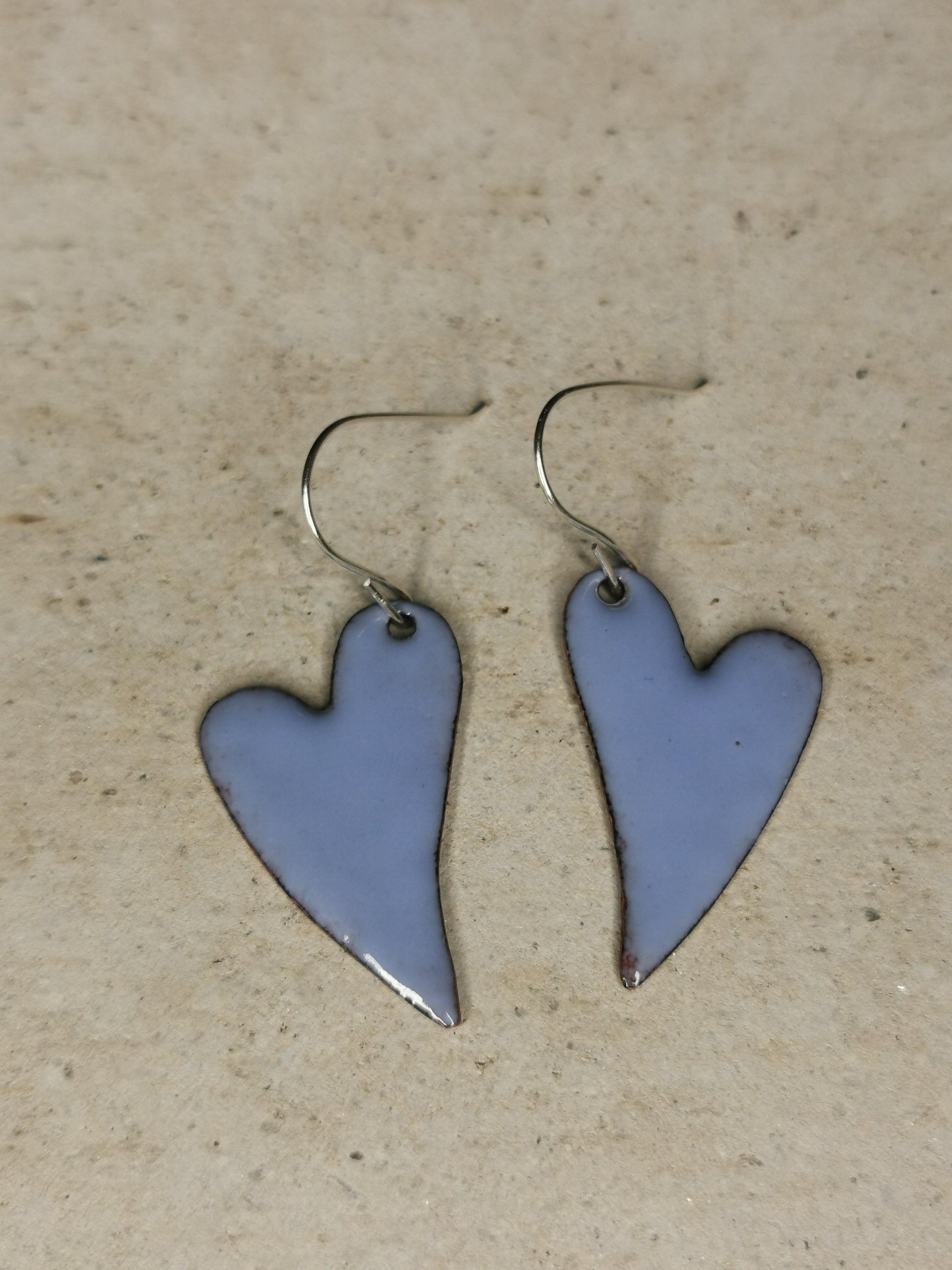 Elongated Enamelled Heart - NaomiRaeByDesign