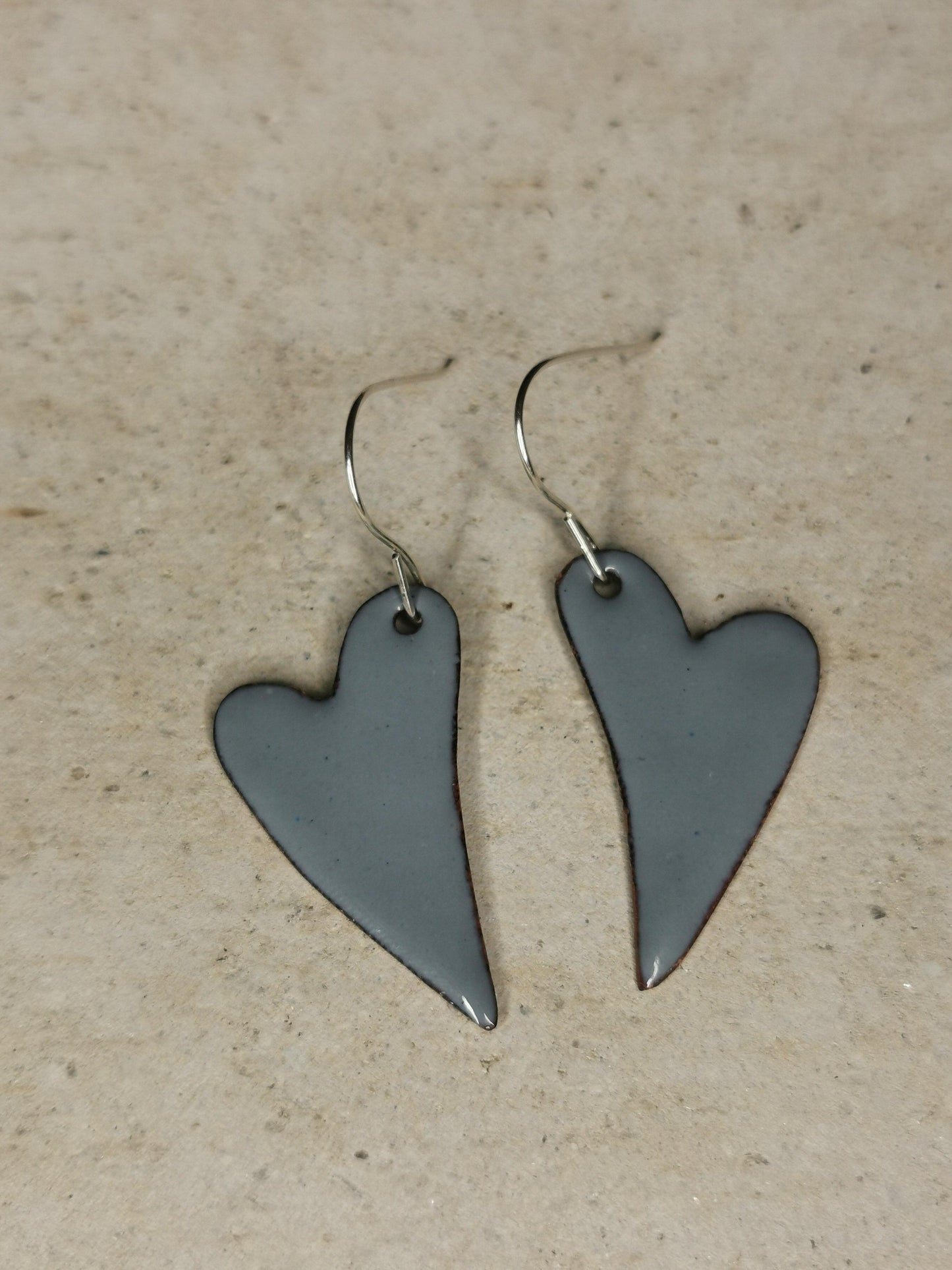 Elongated Enamelled Heart - NaomiRaeByDesign