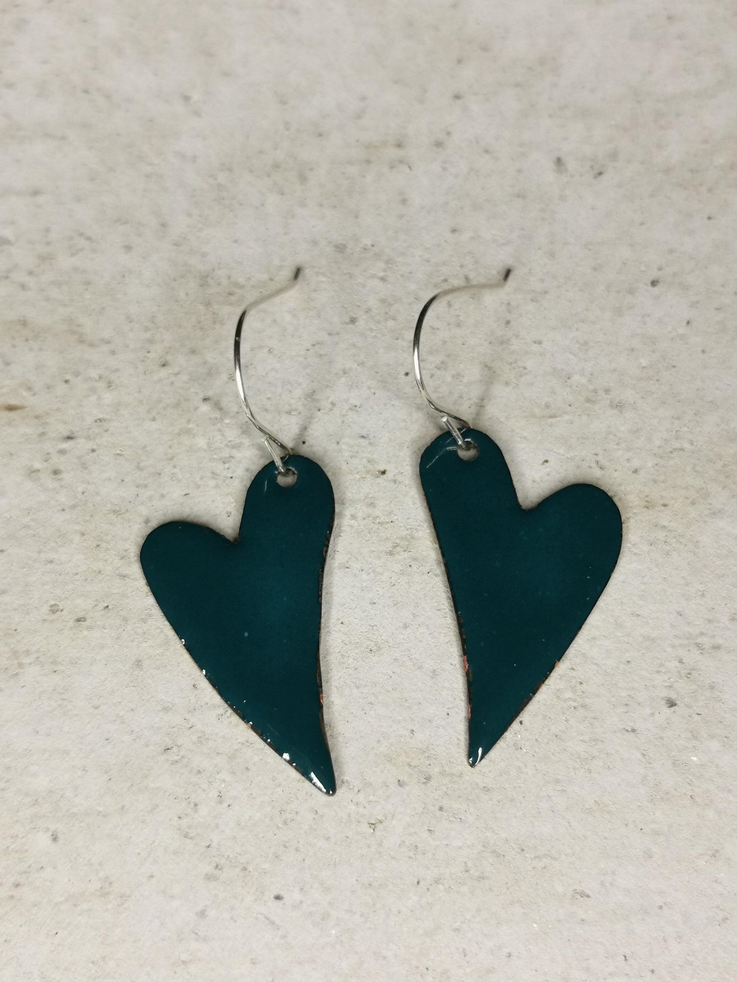 Elongated Enamelled Heart - NaomiRaeByDesign