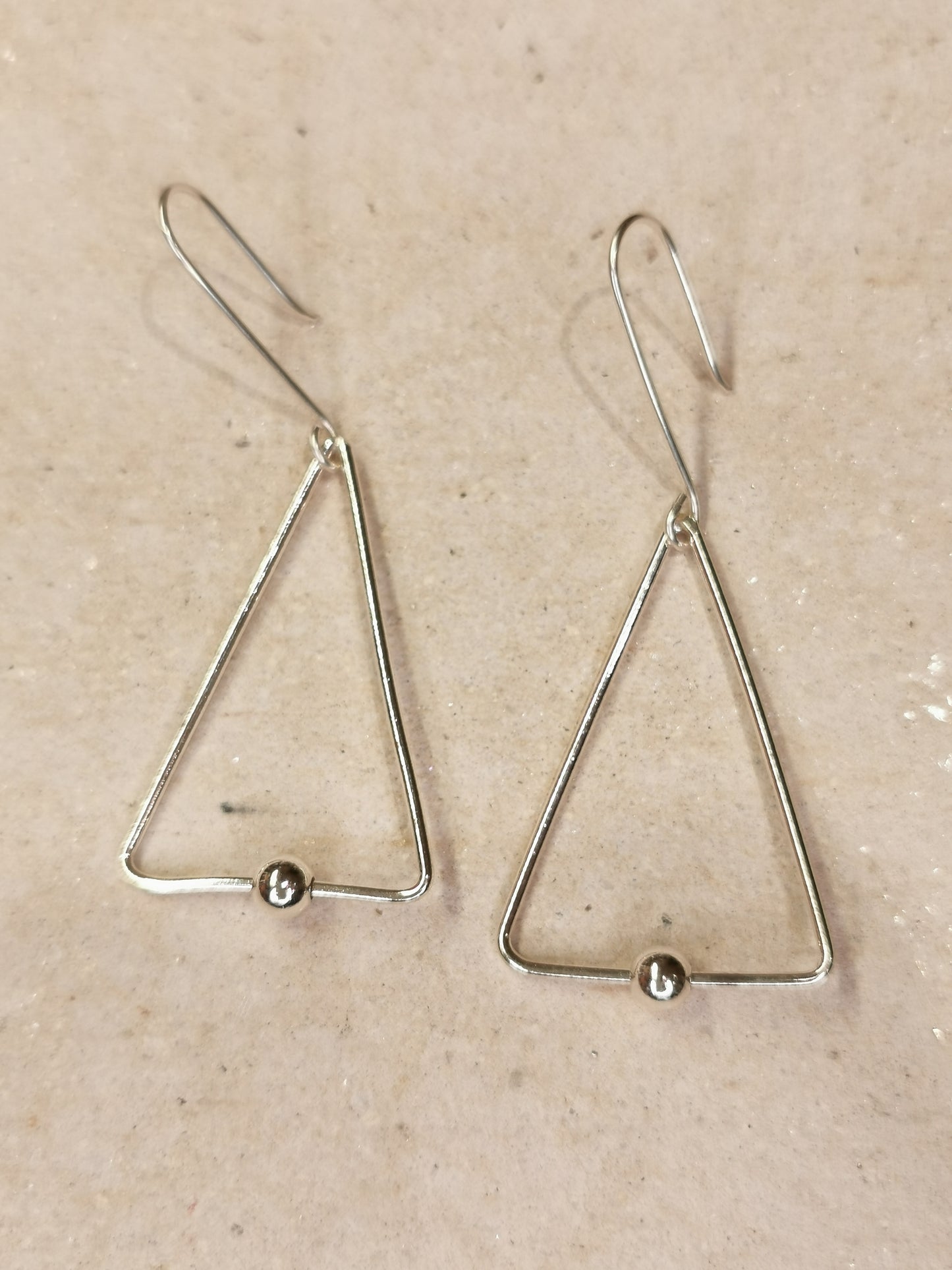 Triangle and Bead Earrings