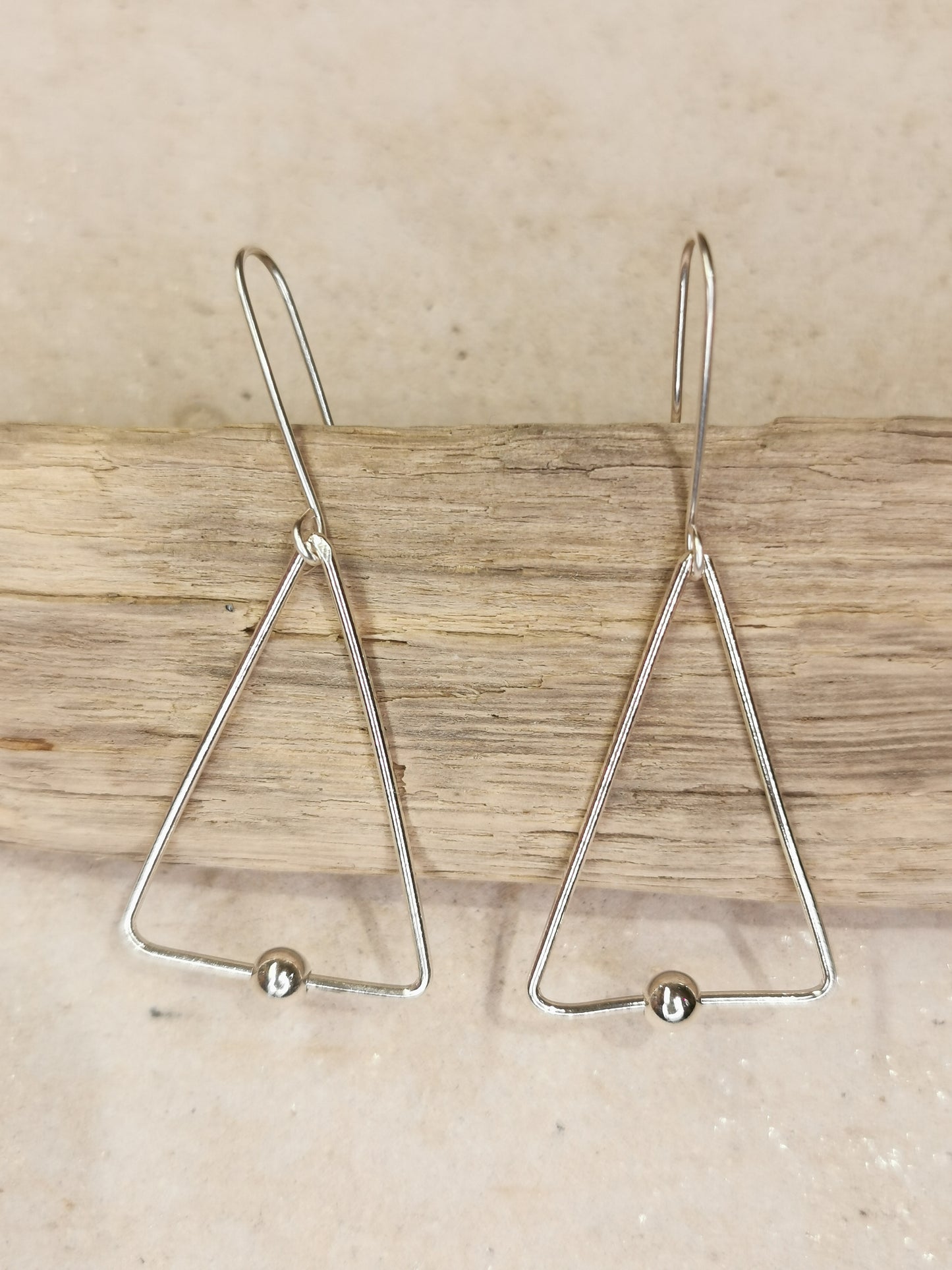 Triangle and Bead Earrings